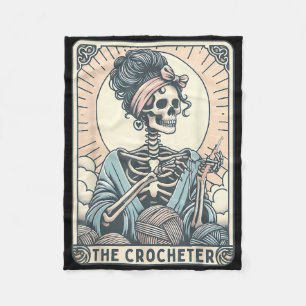 Skelett Die Häkelnde Mutter Tarotkarte Strickerin Fleecedecke