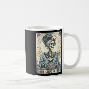 Skelett Die Häkelnde Mutter Tarotkarte Strickerin  Kaffeetasse