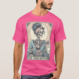 Skelett Die Häkelnde Mutter Tarotkarte Strickerin T-Shirt