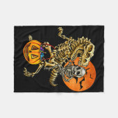 Skelett-Dinosaurier-Halloween-Kürbis für Jungen Ki Fleecedecke (Vorderseite (Horizontal))