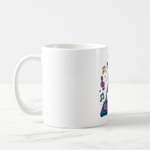 Skelett-DJ-Party Lustige Halloween-Musik-Kunst Kaffeetasse