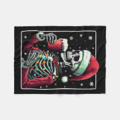 Skelett Drink Cocoa - Funny Hot Chocolate Xmas Fleecedecke (Vorderseite (Horizontal))