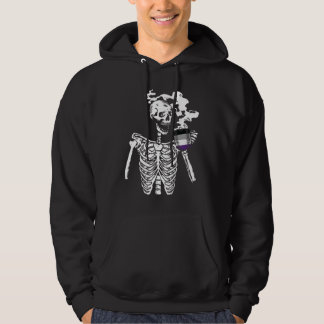 Skelett Drink Kaffee Asexual Pride Skull LGBT- Hoodie