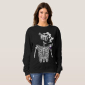 Skelett Drink Kaffee Asexual Pride Skull LGBT- Sweatshirt (Vorne ganz)