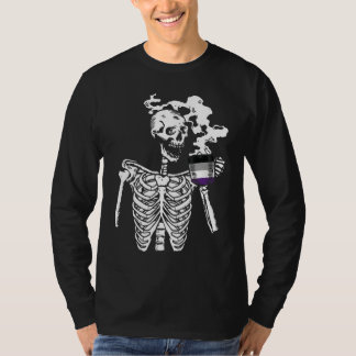Skelett Drink Kaffee Asexual Pride Skull LGBT- T-Shirt