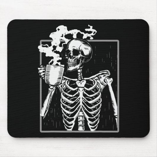 Skelett Drink Kaffee Spaß Schädelmännchen Frauen H Mousepad (Vorne)
