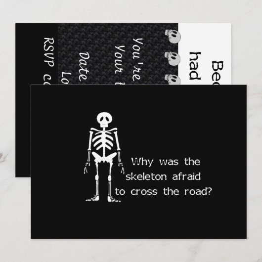 Skelett Einladung (Vorne/Hinten)