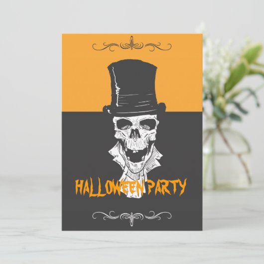 Skelett Einladung (Stehend Vorderseite)