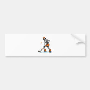 Skelett-Eishockey-Halloween-Jungen Lustiges Hallow Autoaufkleber