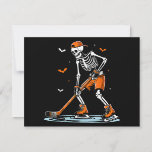 Skelett-Eishockey-Halloween-Jungen Lustiges Hallow Feiertagskarte