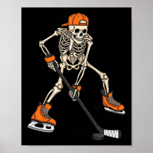Skelett-Eishockey-Halloween-Kostüm-Geschenk für Mä Poster