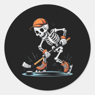 Skelett-Eishockey-Halloween-Kostüm Männer Jungen K Runder Aufkleber