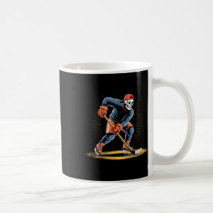 Skelett-Eishockeyspieler Lustiges Eisläufer-Design Kaffeetasse