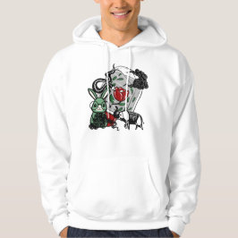 Skelett-Elefant & geeky goth-Hasen-Kunst Hoodie