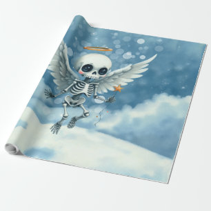 Skelett Engel – Die süße Seite des Jenseits. Geschenkpapier