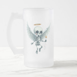 Skelett-Engel – Die süße Seite des Jenseits. Mattglas Bierglas