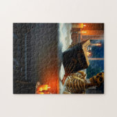 Skelett entspannt sich im Bad Puzzle (Horizontal)