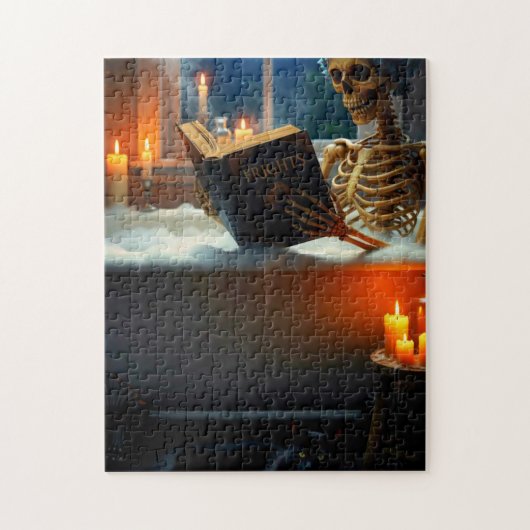 Skelett entspannt sich im Bad Puzzle (Vertikal)