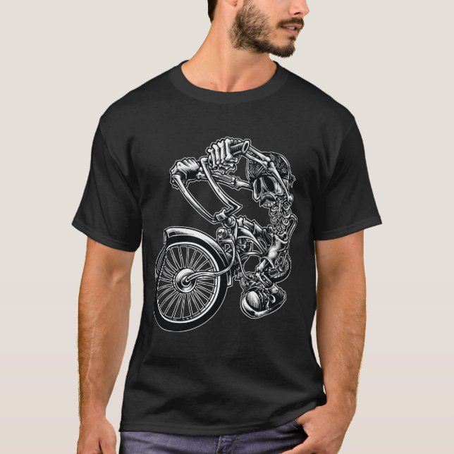 Skelett Fahrradfahren T-Shirt (Vorderseite)