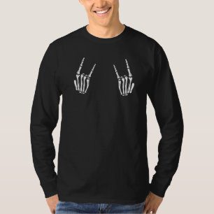 Skelett-Fels-Hände Halloween-Felsen T-Shirt