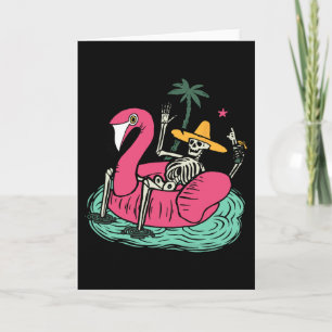 Skelett Flamingo Schwimmkörper Urlaub Strand Geträ Karte