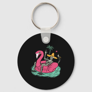 Skelett Flamingo Schwimmkörper Urlaub Strand Geträ Schlüsselanhänger