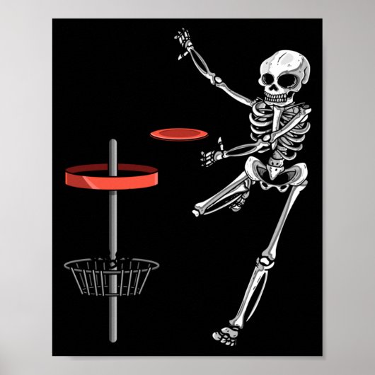 Skelett-Flugscheibe Golf Halloween-Frisbee Einfach Poster (Vorne)