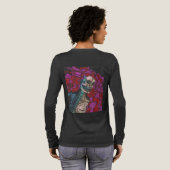 Skelett Frau Langarm Tri-Blend Shirt (Voller Rückseite)