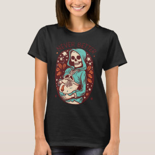 Skelett-Frau von Grusel-Skelett Halloween T-Shirt