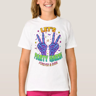 Skelett-Friedenszeichen-Shirt Halloween-Party-Mode T-Shirt