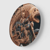 Skelett fuhr seinen Chopper mit dem Fahrrad durch Große Wanduhr (Winkel)