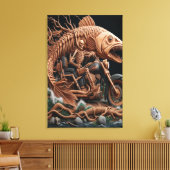 Skelett fuhr seinen Chopper mit dem Fahrrad durch Leinwanddruck (Insitu (Wohnzimmer))