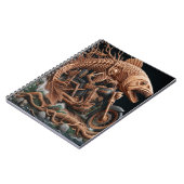 Skelett fuhr seinen Chopper mit dem Fahrrad durch Notizblock (Linke Seite)