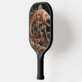 Skelett fuhr seinen Chopper mit dem Fahrrad durch Pickleball Schläger (Links)