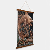 Skelett fuhr seinen Chopper mit dem Fahrrad durch Wandteppich Mit Holzrahmen (Gewinkelt)