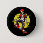 Skelett für Skateboarding Button (Vorderseite)