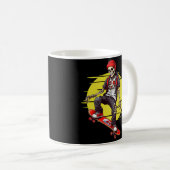 Skelett für Skateboarding Kaffeetasse (VorderseiteRechts)
