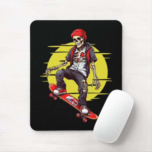 Skelett für Skateboarding Mousepad (Mit Mouse)