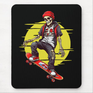 Skelett für Skateboarding Mousepad