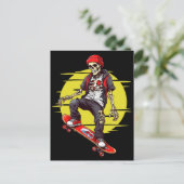 Skelett für Skateboarding Postkarte (Stehend Vorderseite)