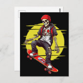 Skelett für Skateboarding Postkarte (Vorne/Hinten)