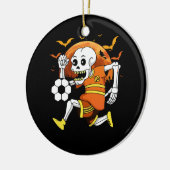 Skelett Fußball Fußballspielen Funny Halloween Fuß Keramik Ornament (Links)