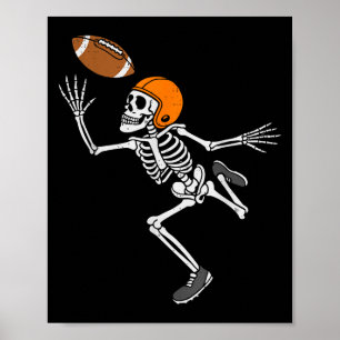 Skelett-Fußball-Halloween-Kostüm Herren Jungen Tee Poster