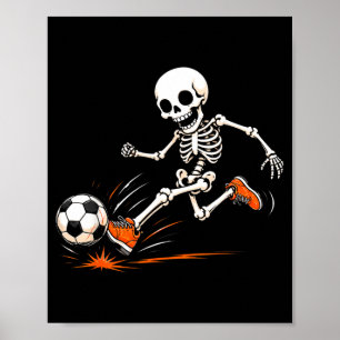 Skelett-Fußball-Halloween-Kostüm Poster