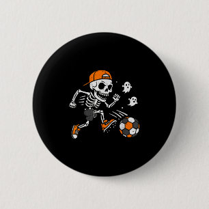 Skelett-Fußball-Kürbis-Halloween-Kostüm Jungen T-S Button