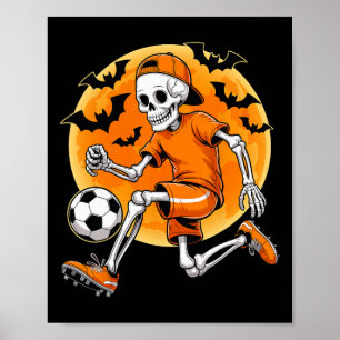 Skelett Fußball Männer Jungen Kinder Halloween Fuß Poster