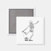 Skelett Fußball spielen Magnet (Vorderseite/Rückseite)