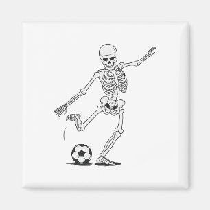 Skelett Fußball spielen Magnet