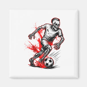 Skelett-Fußballspieler - Gruseliger Halloween-Geis Magnet