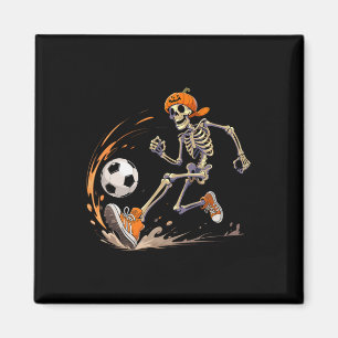Skelett-Fußballspieler-Kürbiskopf-lustiges Hallowe Magnet